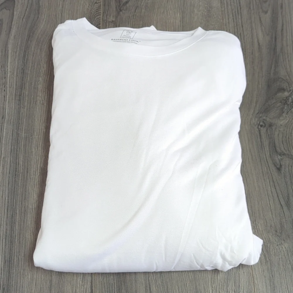 Bamboo Cool Men's White Crew Neck T-Shirt - 6 Pack Size XL - Picture 4 of 5